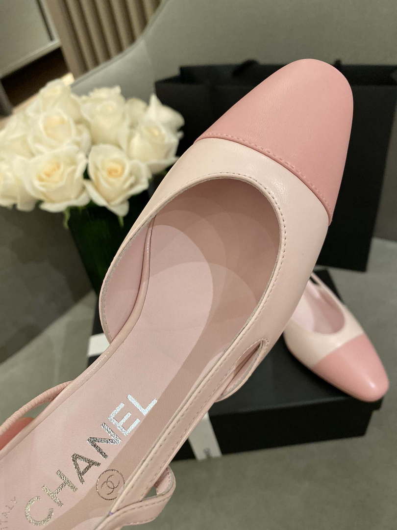 Chanel Women's G31318 Slingbacks Goatskin Grosgrain Sandals Shoes C91007