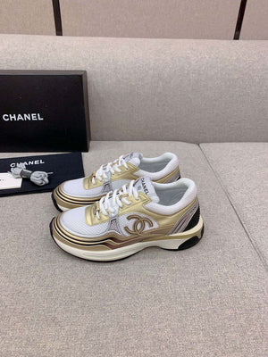 Chanel Women's Sneaker G45077 Designer Trainers Fabric Laminated C90101 - 34 - View 3