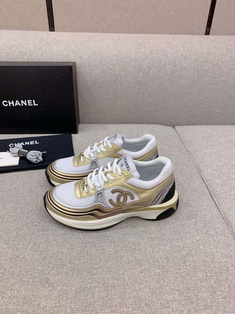 Chanel Women's Sneaker G45077 Designer Trainers Fabric Laminated C90101 - 34 - View 3