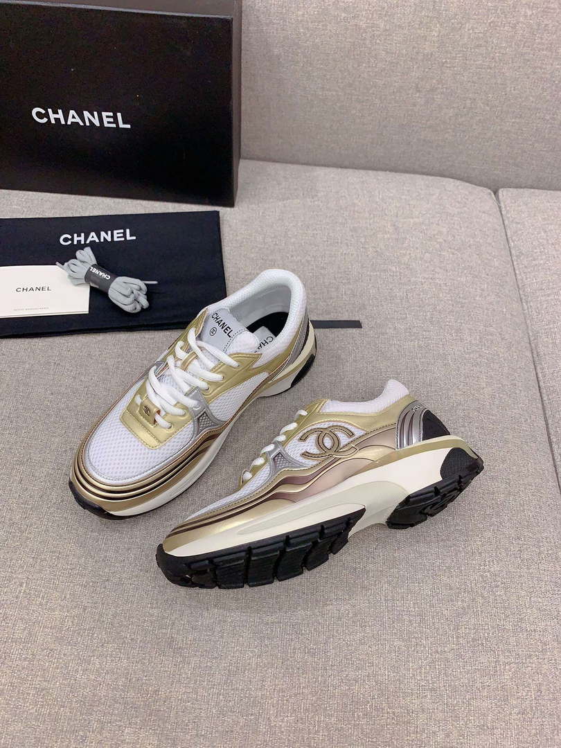 Chanel Women's Sneaker G45077 Designer Trainers Fabric Laminated C90101