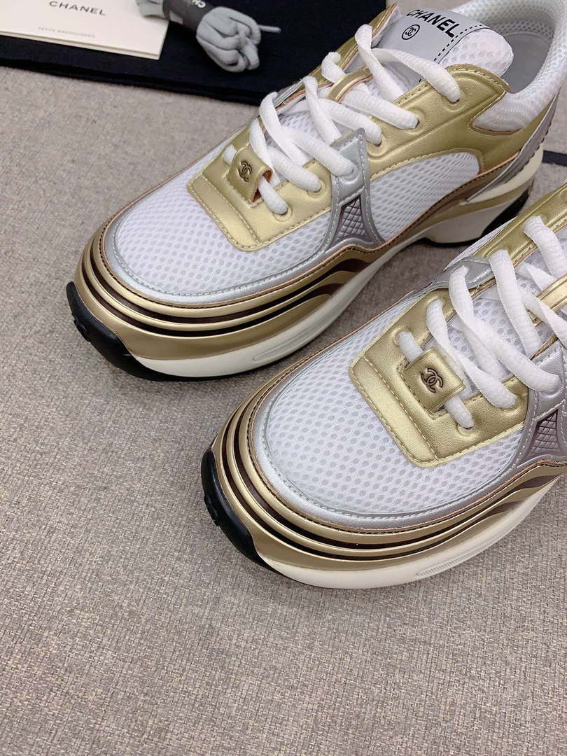 Chanel Women's Sneaker G45077 Designer Trainers Fabric Laminated C90101