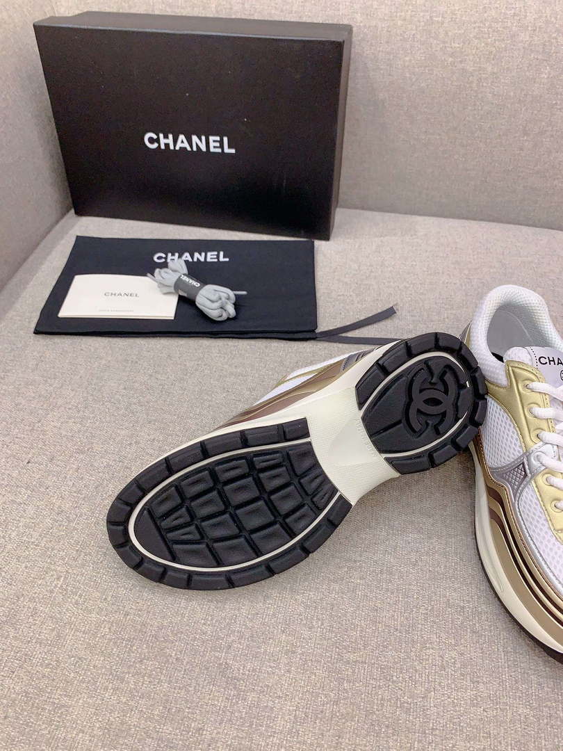 Chanel Women's Sneaker G45077 Designer Trainers Fabric Laminated C90101
