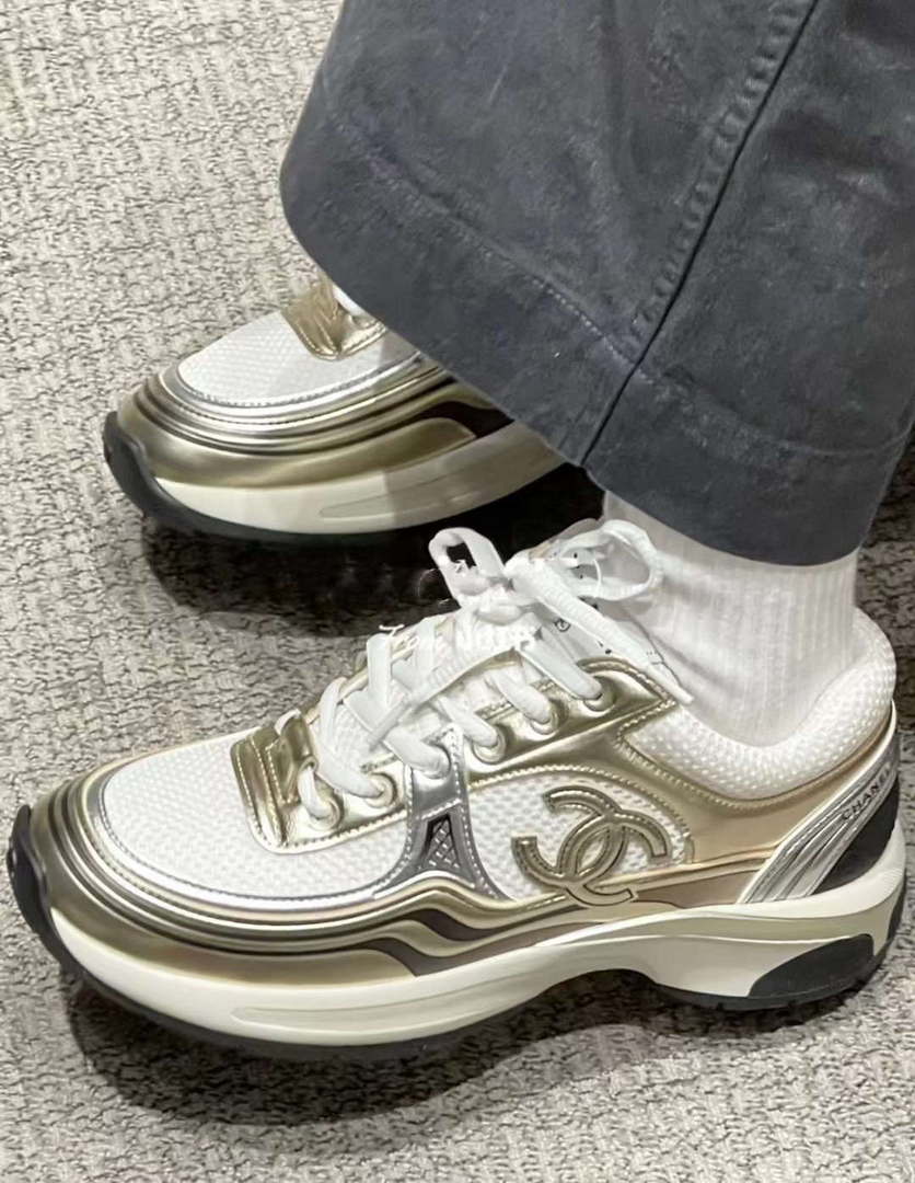 Chanel Women's Sneaker G45077 Designer Trainers Fabric Laminated C90101 - 34 - View 18