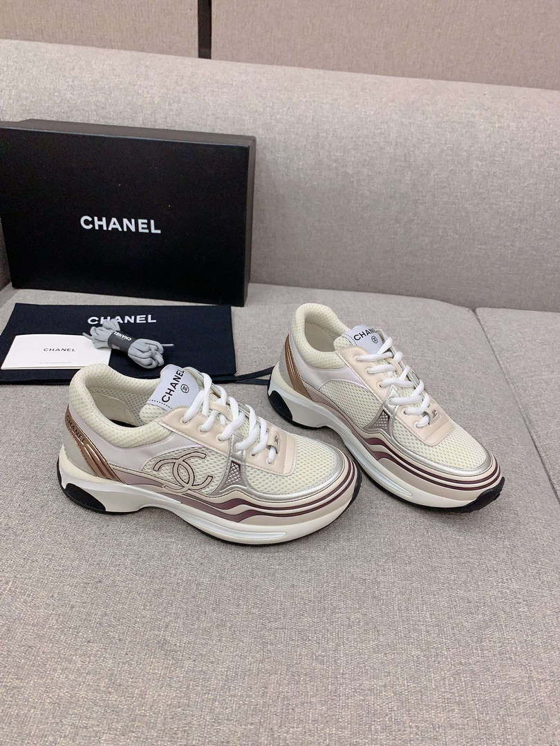 Chanel Women's Sneaker G45077 Designer Trainers Fabric Laminated C90102