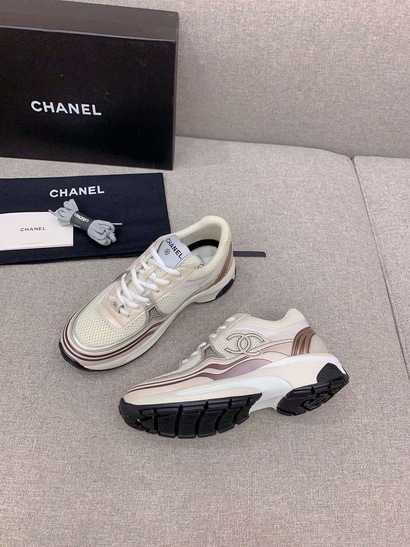 Chanel Women's Sneaker G45077 Designer Trainers Fabric Laminated C90102