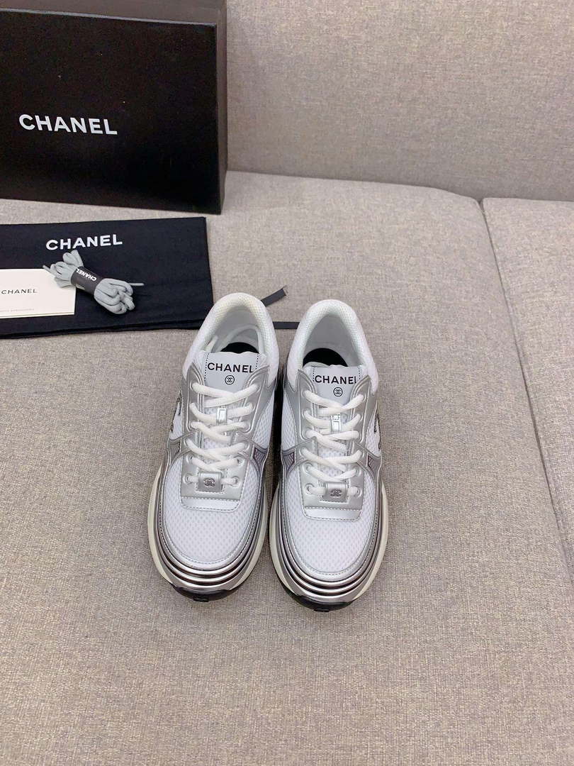 Chanel Women's Sneaker G45077 Designer Trainers Fabric Laminated C90103