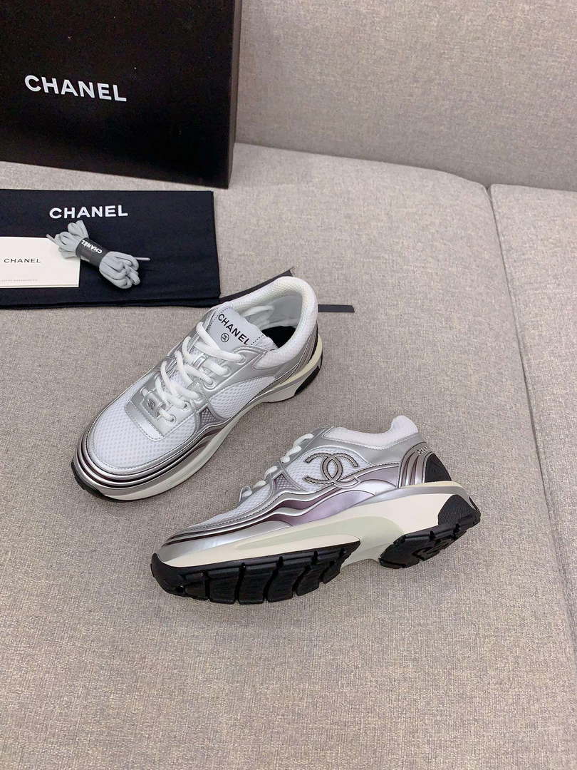 Chanel Women's Sneaker G45077 Designer Trainers Fabric Laminated C90103