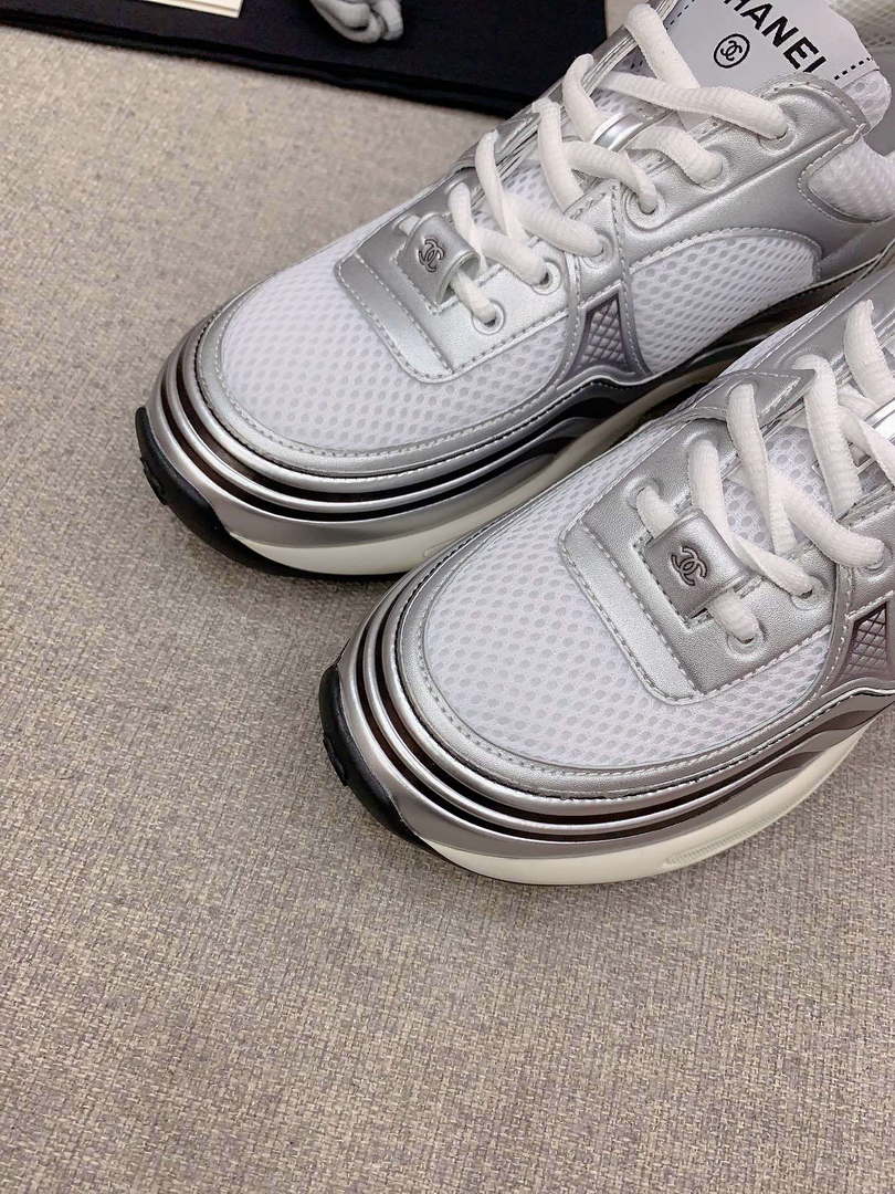 Chanel Women's Sneaker G45077 Designer Trainers Fabric Laminated C90103