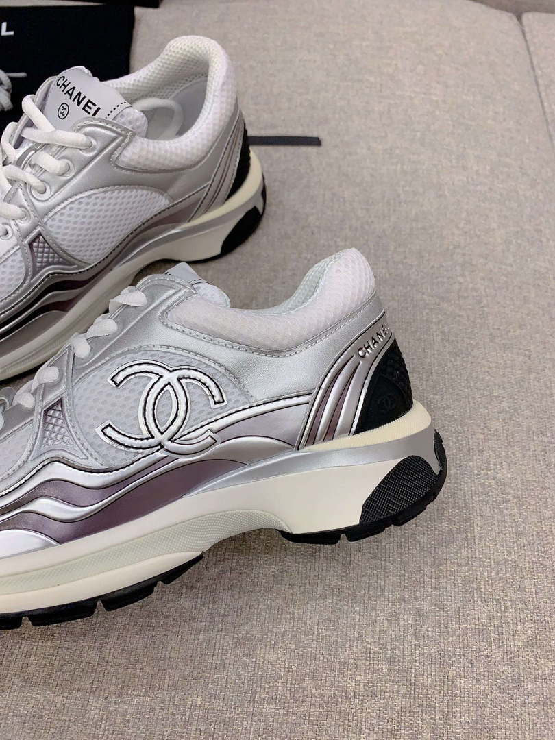 Chanel Women's Sneaker G45077 Designer Trainers Fabric Laminated C90103