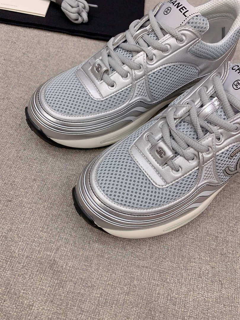 Chanel Women's Sneaker G45077 Designer Trainers Fabric Laminated C90104 - 34 - View 5