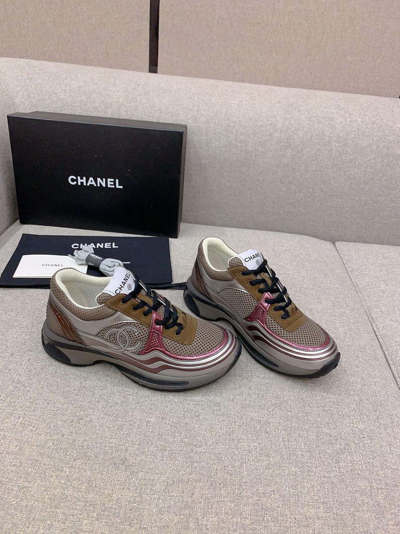 Chanel Women's Sneaker G45077 Designer Trainers Fabric Laminated C90108