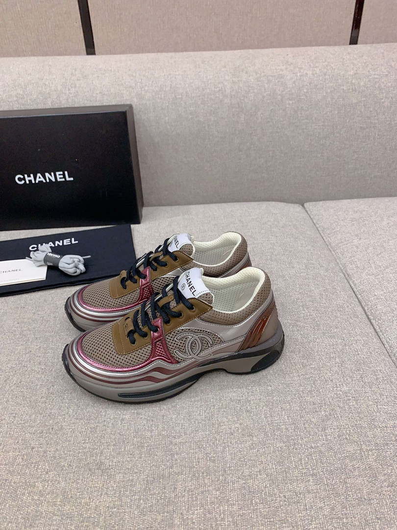 Chanel Women's Sneaker G45077 Designer Trainers Fabric Laminated C90108
