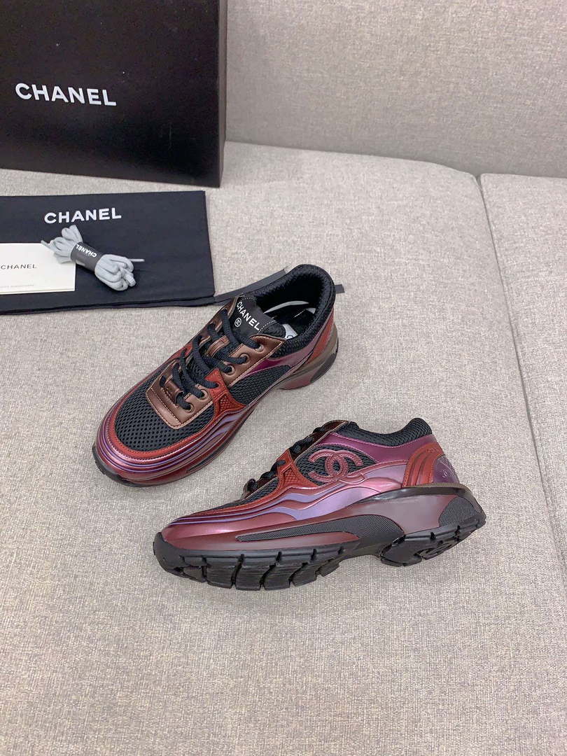 Chanel Women's Sneaker G45077 Designer Trainers Fabric Laminated C90109