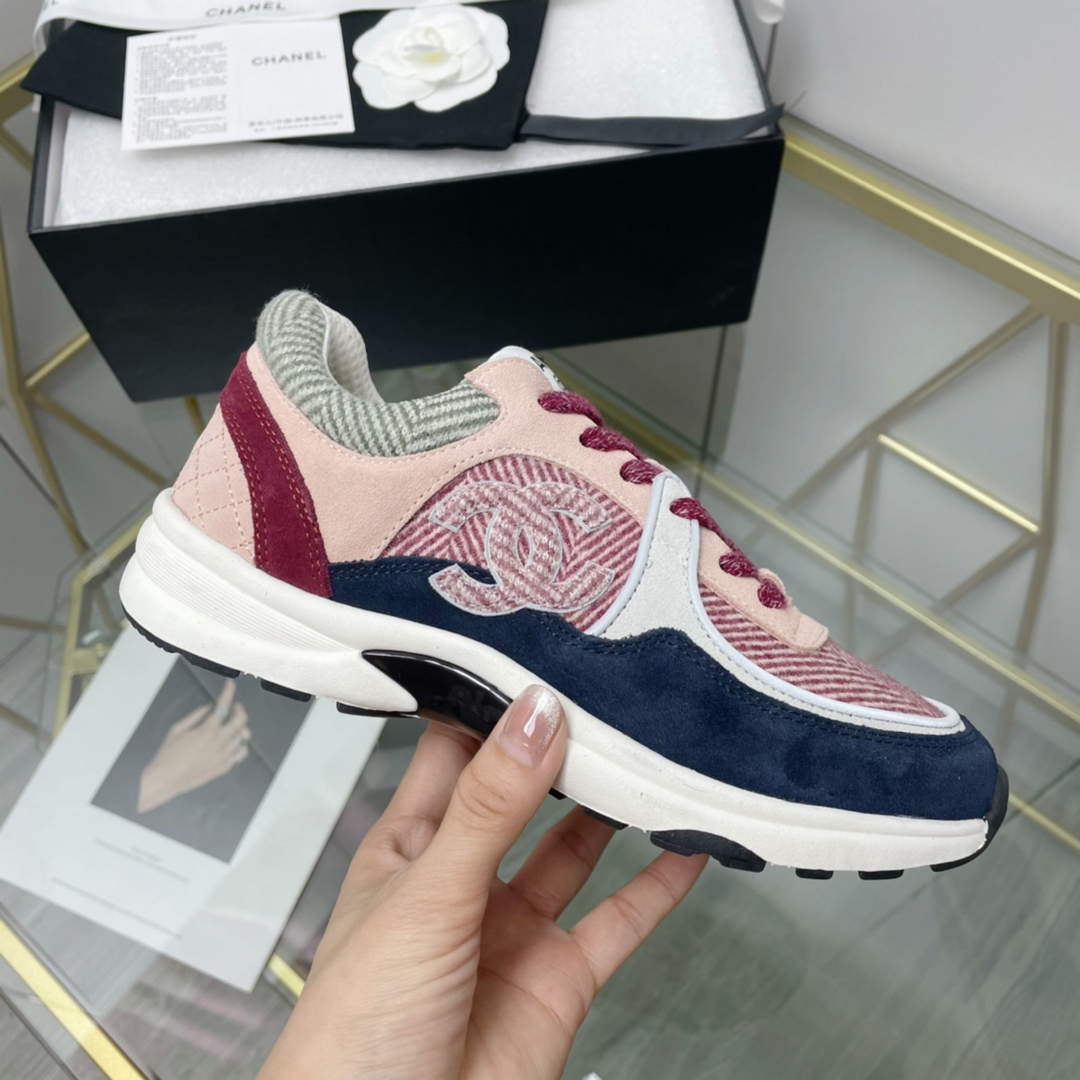 Chanel Women's Sneaker Shoes G38753 Pink and black