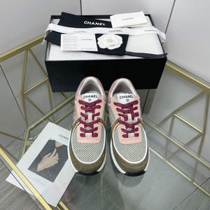 Chanel Women's Sneaker Shoes G38755 Pink and Green - 35 - View 1