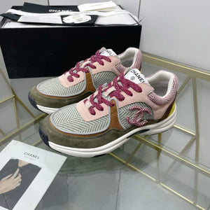 Chanel Women's Sneaker Shoes G38755 Pink and Green - 35 - View 2