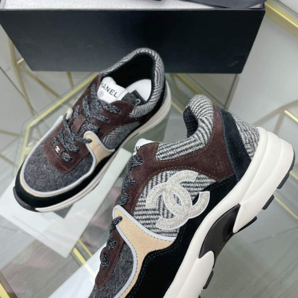 Chanel Women's Sneaker Shoes G38756 Gray and Brown