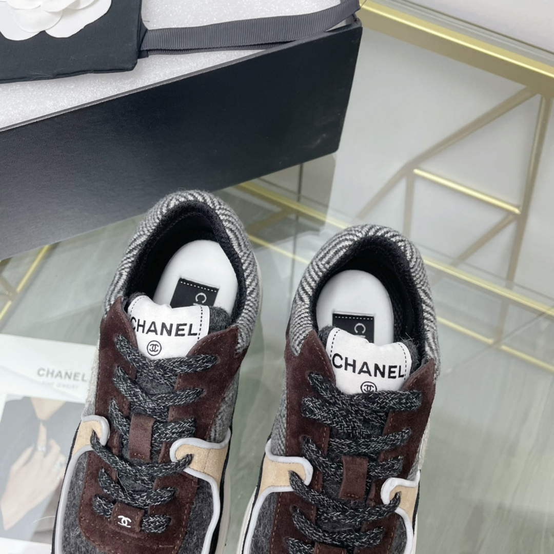 Chanel Women's Sneaker Shoes G38756 Gray and Brown - 35 - View 8