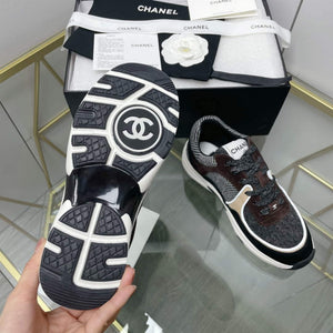 Chanel Women's Sneaker Shoes G38756 Gray and Brown - 35 - View 9