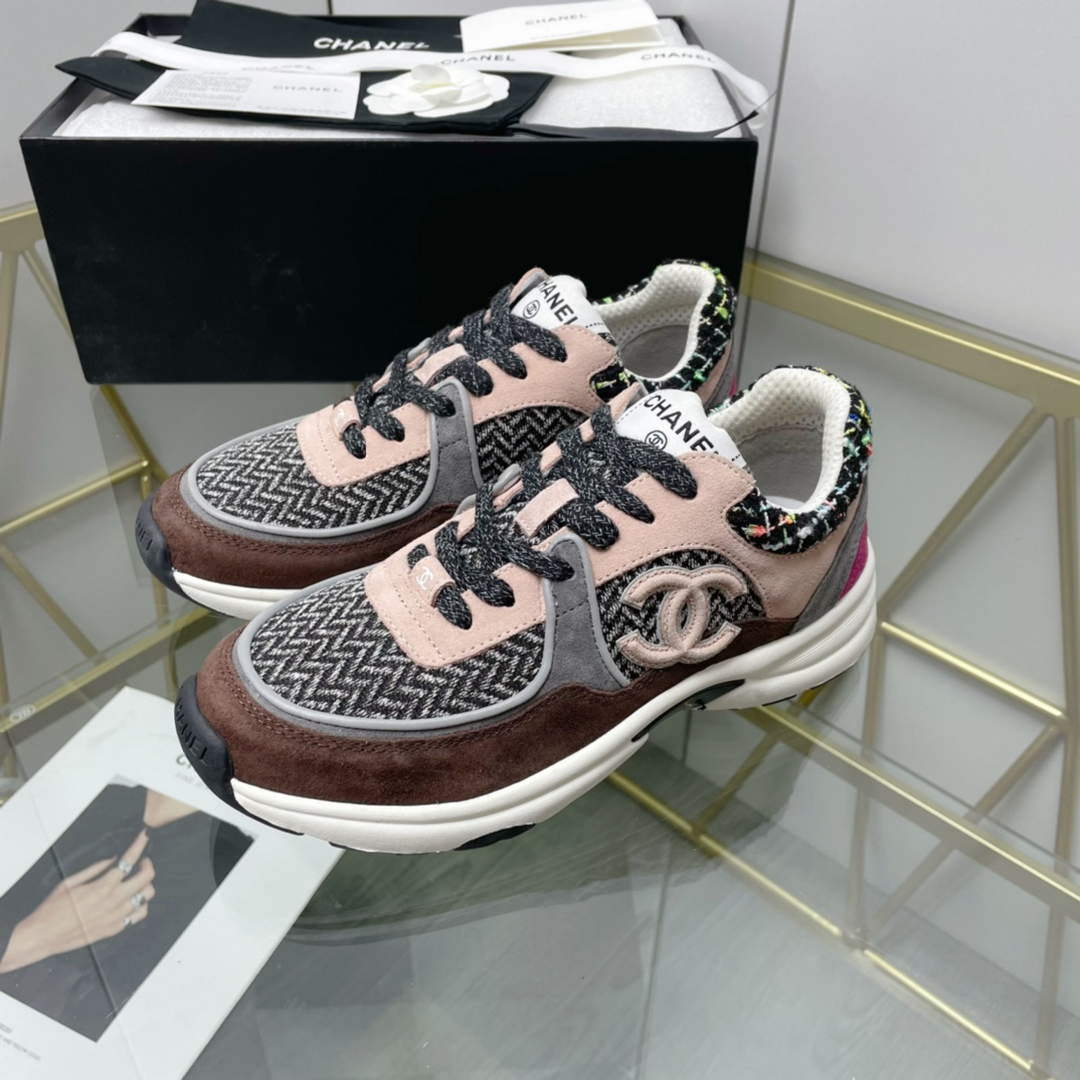 Chanel Women's Sneaker Shoes G38757 Pink and Brown - 35 - View 2