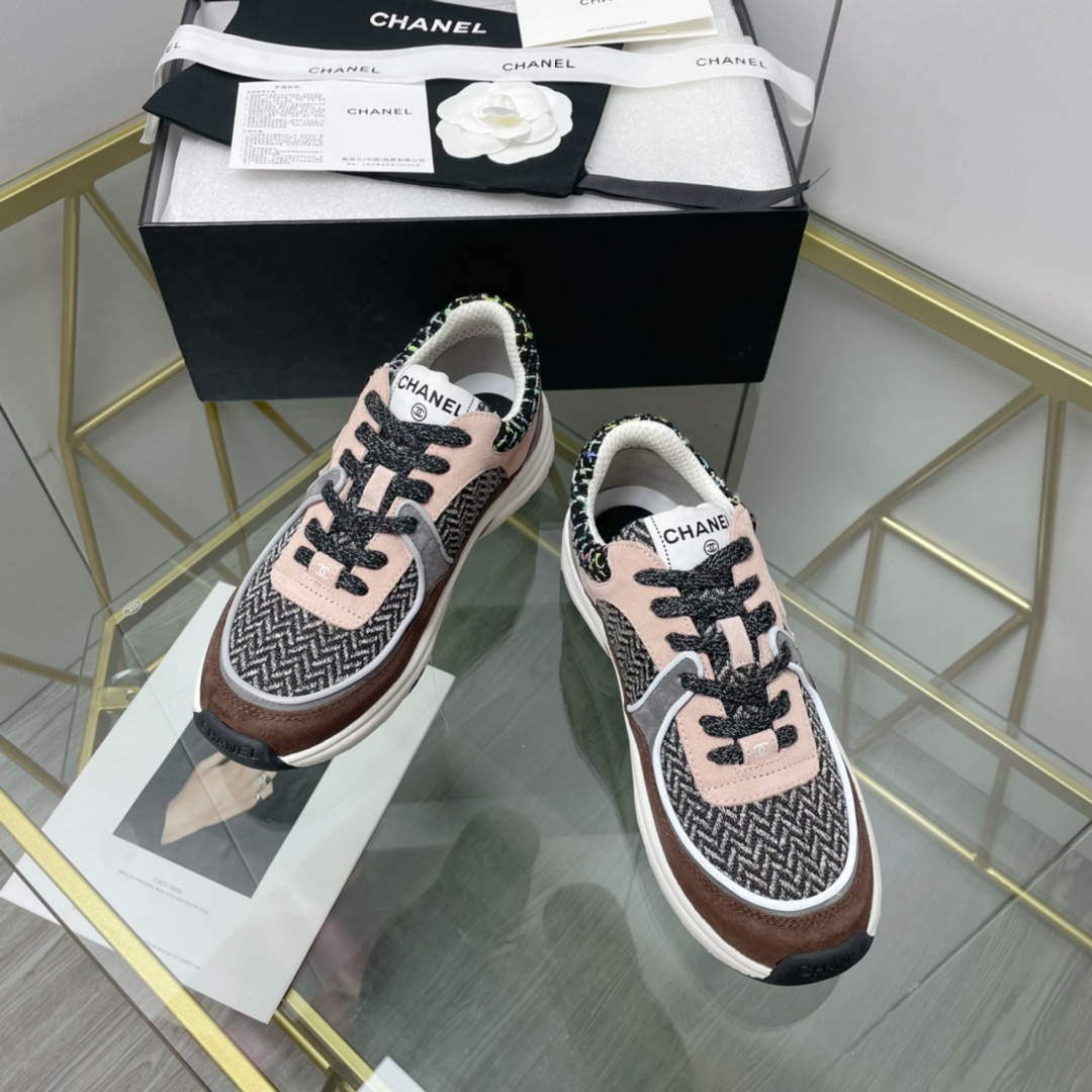 Chanel Women's Sneaker Shoes G38757 Pink and Brown - 35 - View 3