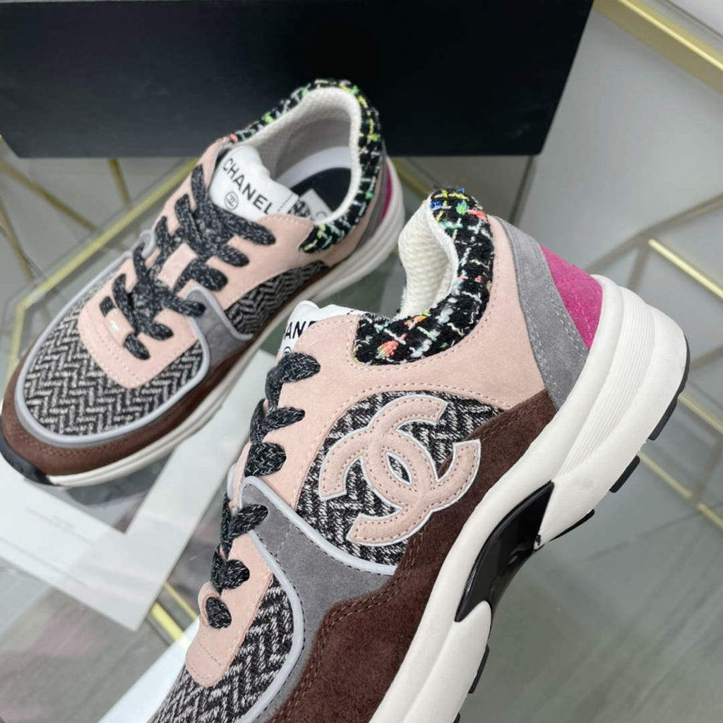 Chanel Women's Sneaker Shoes G38757 Pink and Brown