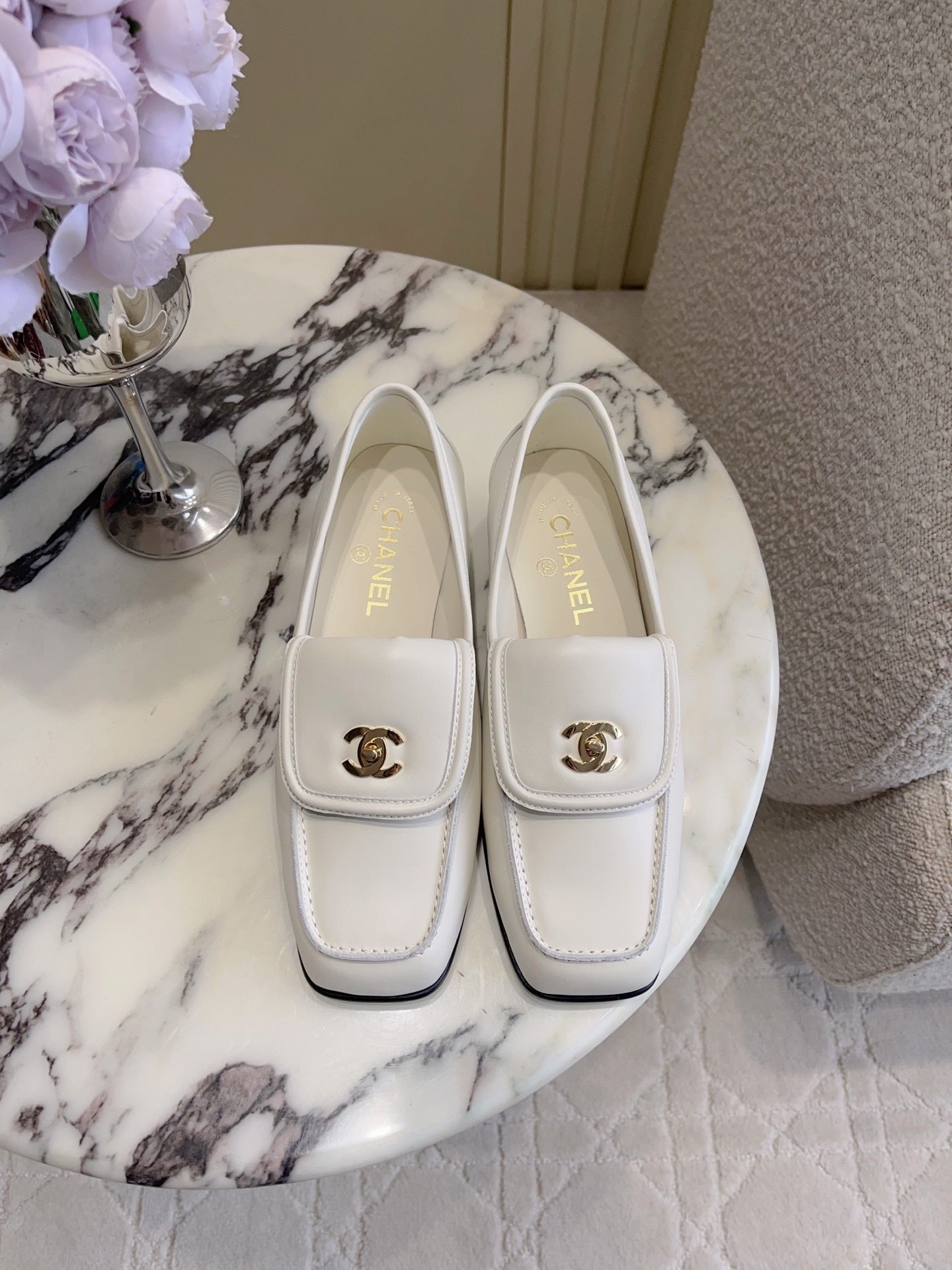 Chanel Women's Square-Toe Flat Shoes C93300 - Euro 35=US 4 - View 1