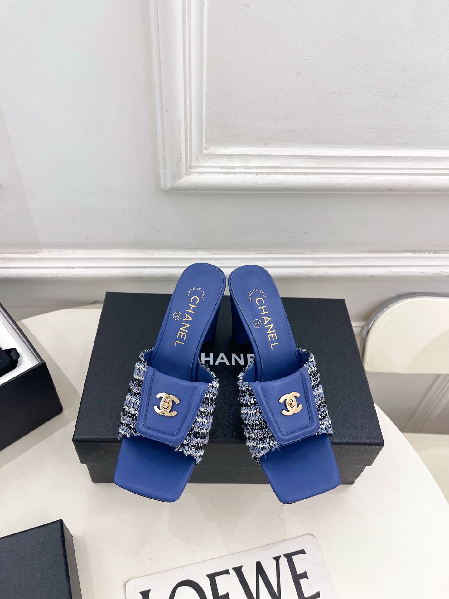 Chanel Women's Square-toe Flip-top Slippers 8.5cm C93329 - Euro 35=US 4 - View 1