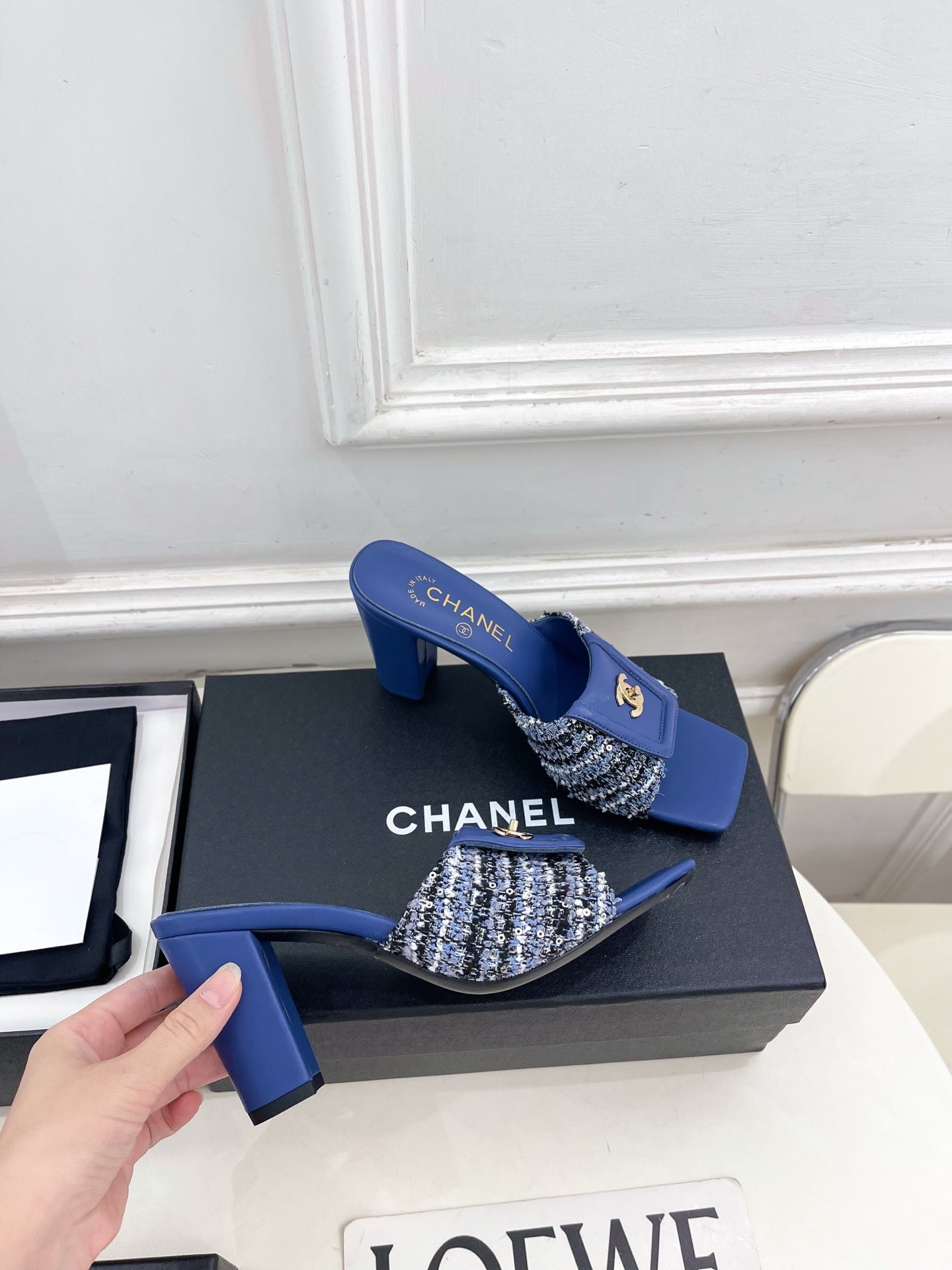 Chanel Women's Square-toe Flip-top Slippers 8.5cm C93329 - Euro 35=US 4 - View 4