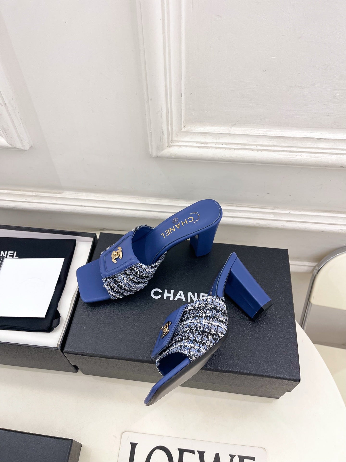 Chanel Women's Square-toe Flip-top Slippers 8.5cm C93329 - Euro 35=US 4 - View 5