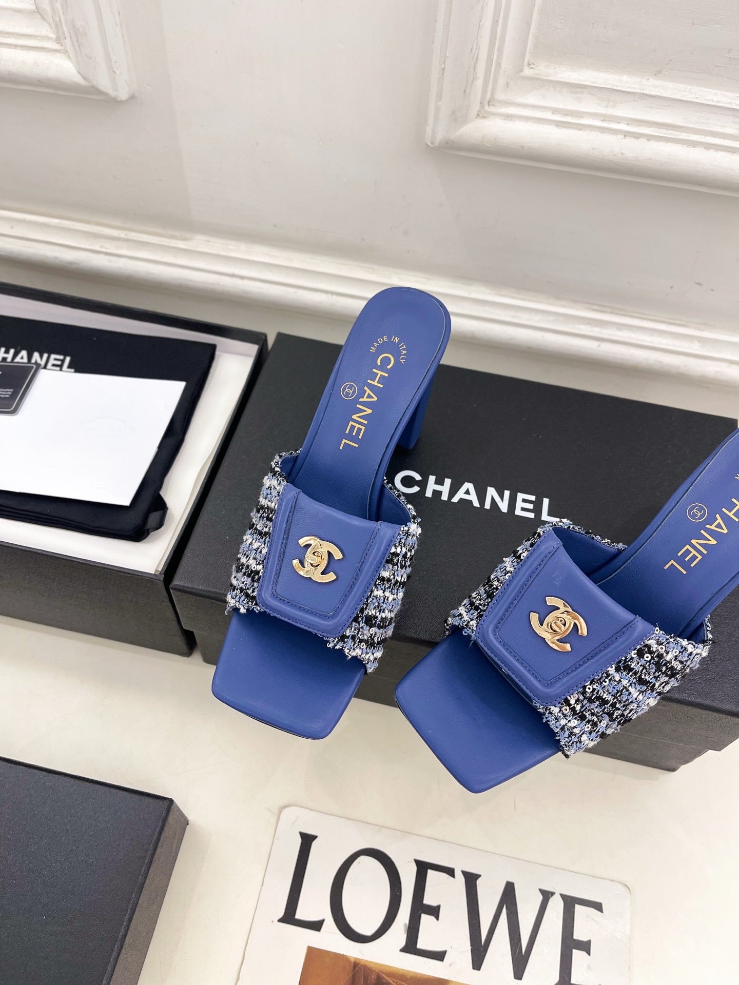 Chanel Women's Square-toe Flip-top Slippers 8.5cm C93329 - Euro 35=US 4 - View 6