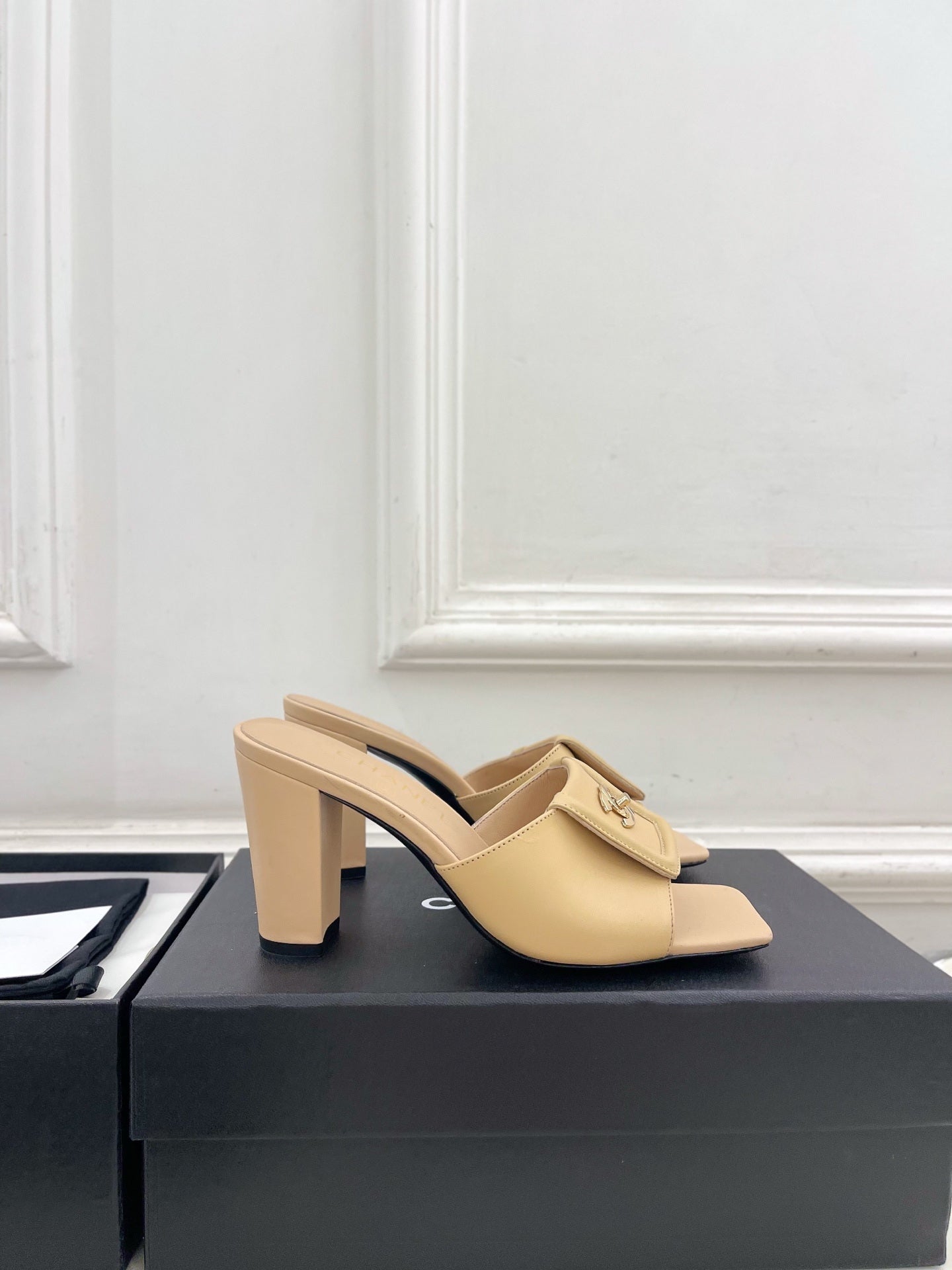 Chanel Women's Square-toe Flip-top Slippers 8.5cm C93330 - Euro 35=US 4 - View 2