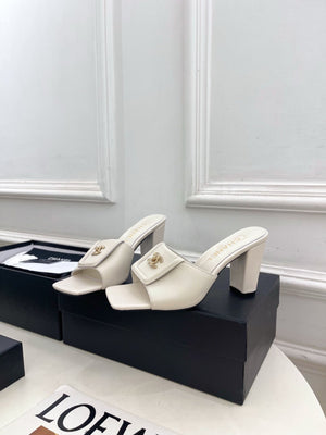 Chanel Women's Square-toe Flip-top Slippers 8.5cm C93331 - Euro 35=US 4 - View 3