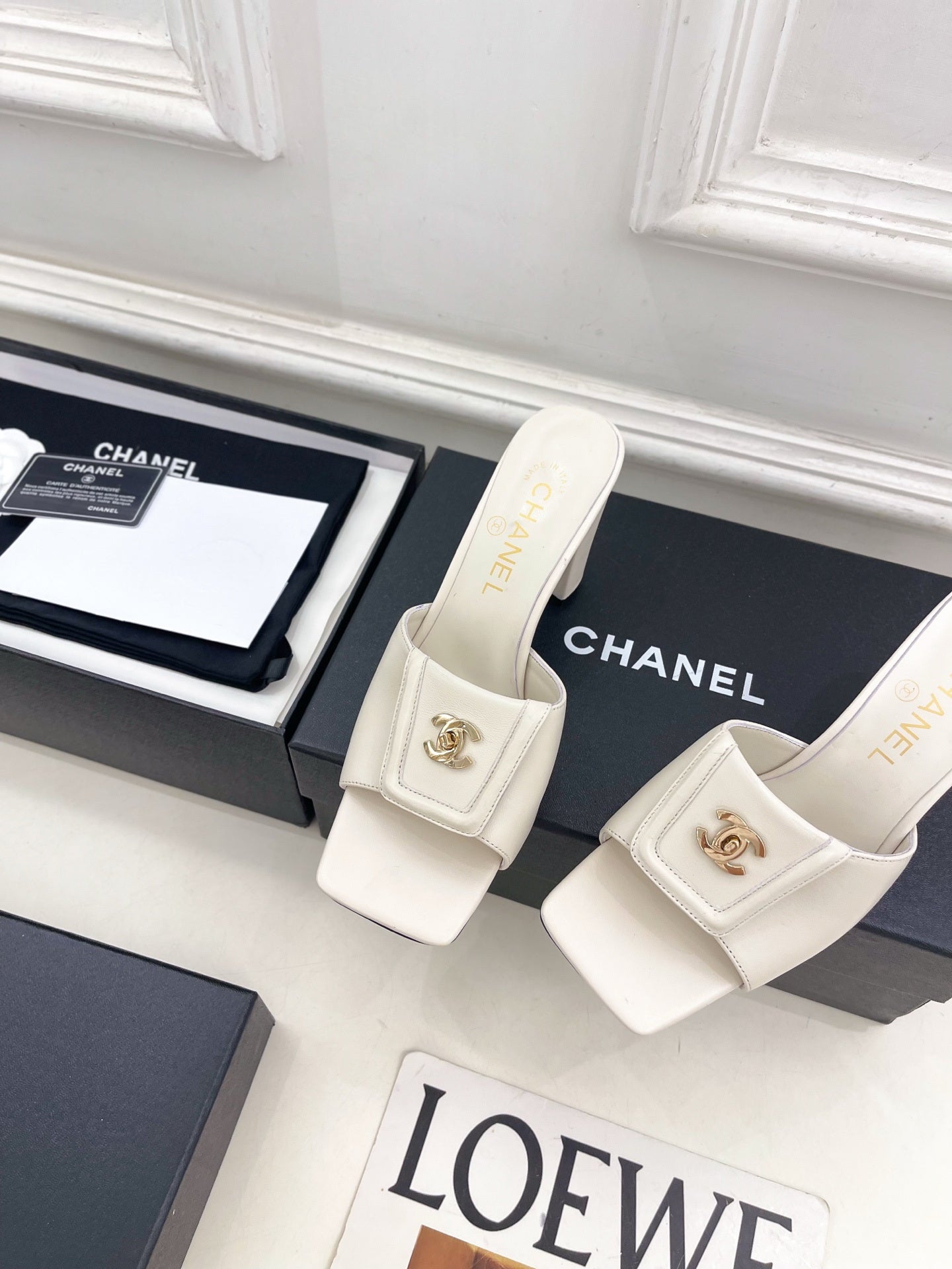 Chanel Women's Square-toe Flip-top Slippers 8.5cm C93331 - Euro 35=US 4 - View 6