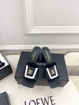 Chanel Women's Square-toe Flip-top Slippers 8.5cm C93333 - Euro 35=US 4 - View 1