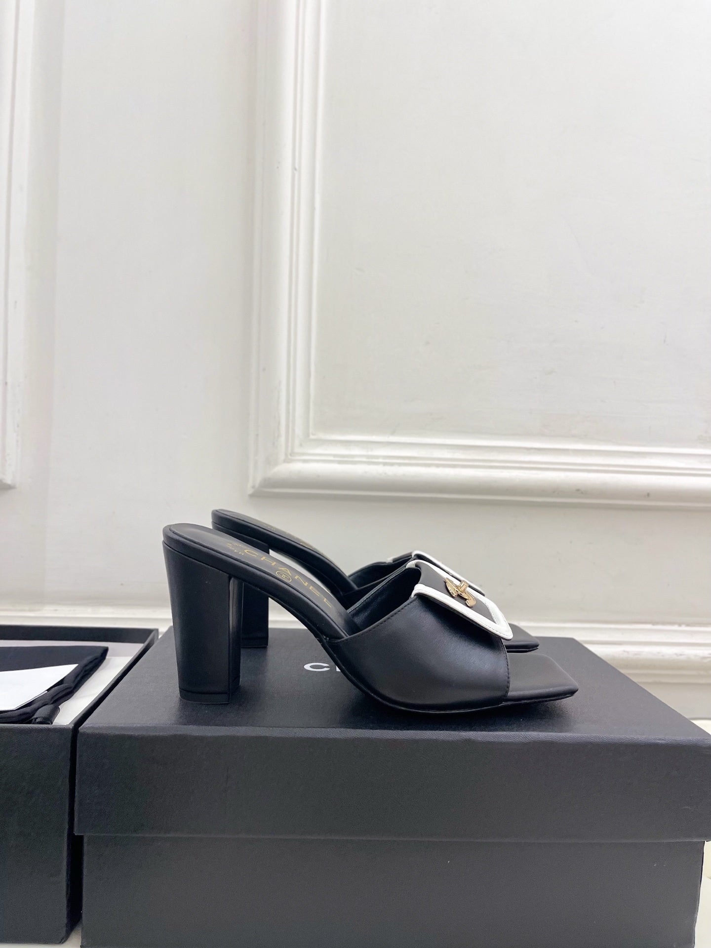 Chanel Women's Square-toe Flip-top Slippers 8.5cm C93333 - Euro 35=US 4 - View 2