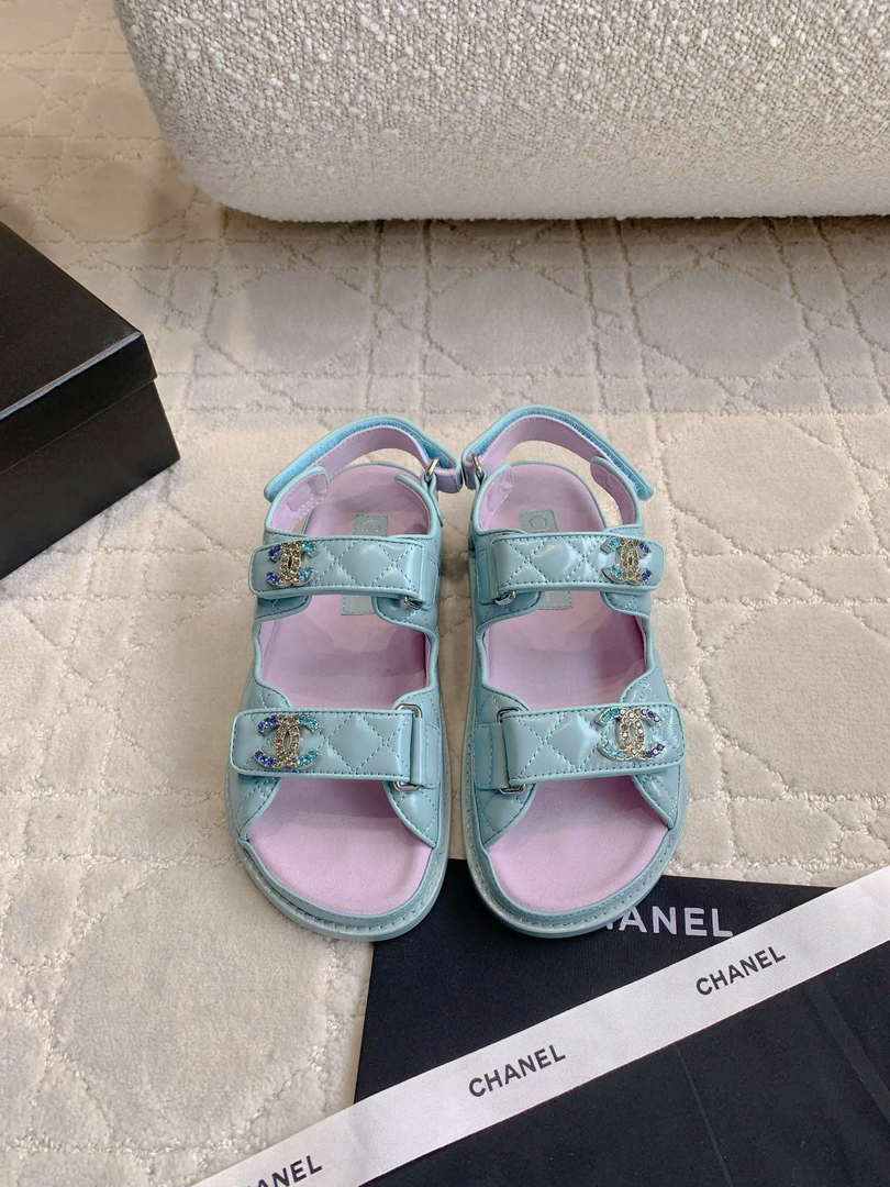 Chanel Women's Velcro Sandals Fashion Shoes C93427 - Euro 35=US 4 - View 1