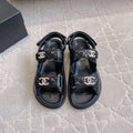 Chanel Women's Velcro Sandals Fashion Shoes C93432 - Euro 35=US 4 - View 1