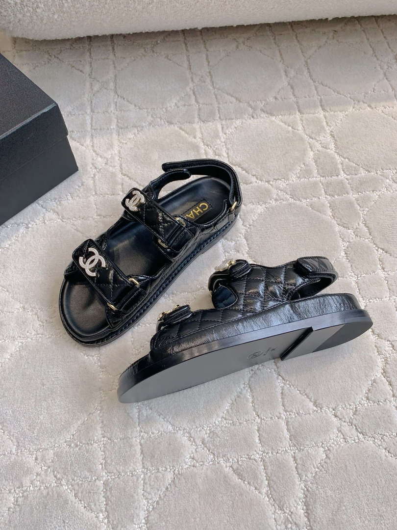 Chanel Women's Velcro Sandals Fashion Shoes C93432 - Euro 35=US 4 - View 4