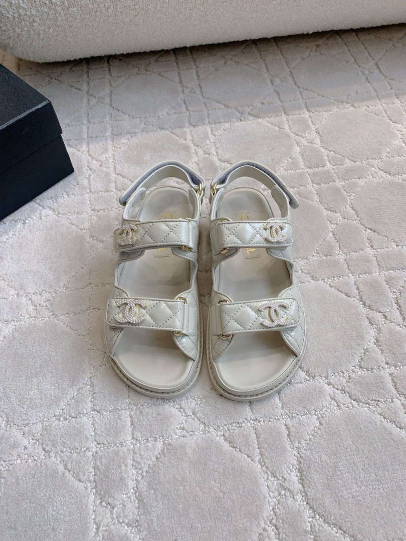 Chanel Women's Velcro Sandals Fashion Shoes C93435 - Euro 35=US 4 - View 1