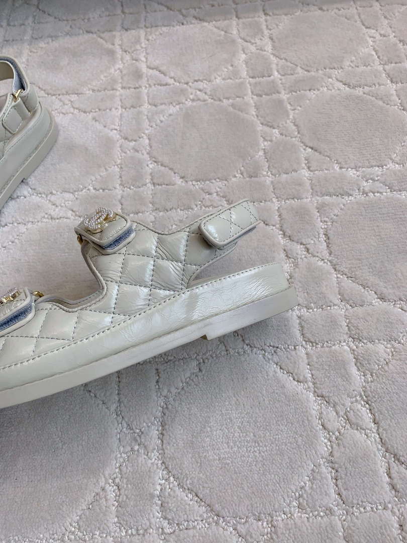 Chanel Women's Velcro Sandals Fashion Shoes C93435 - Euro 35=US 4 - View 7