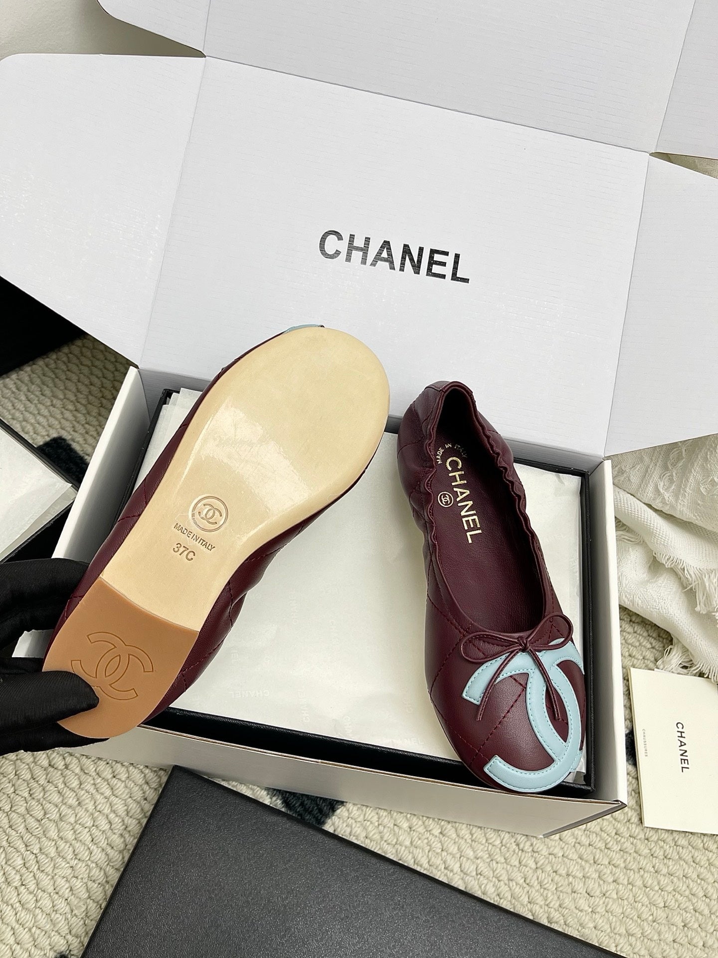 Chanel Women's Woven Mary Janes Shoes C93354 - Euro 35=US 4 - View 6