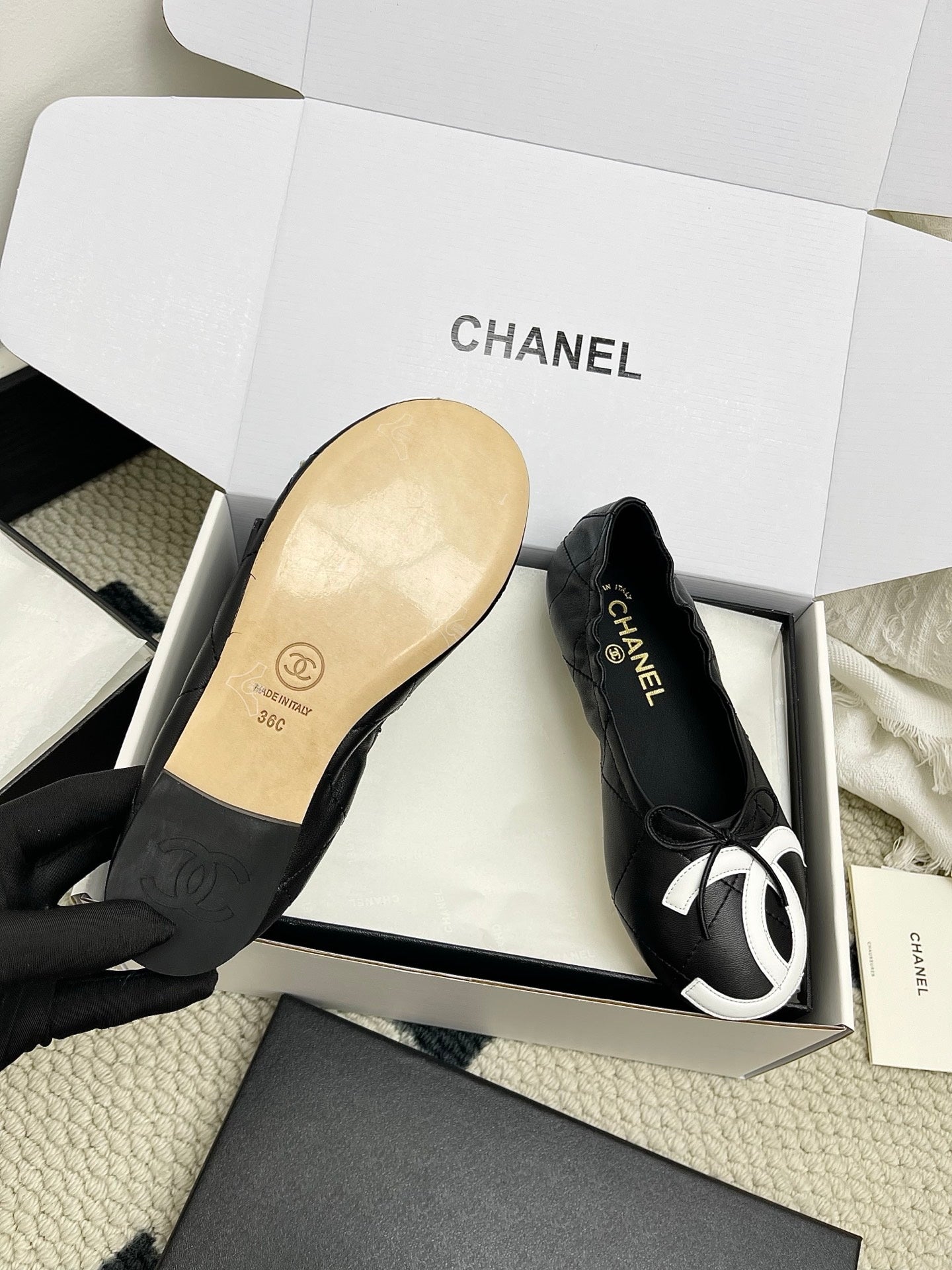 Chanel Women's Woven Mary Janes Shoes C93355 - Euro 35=US 4 - View 6
