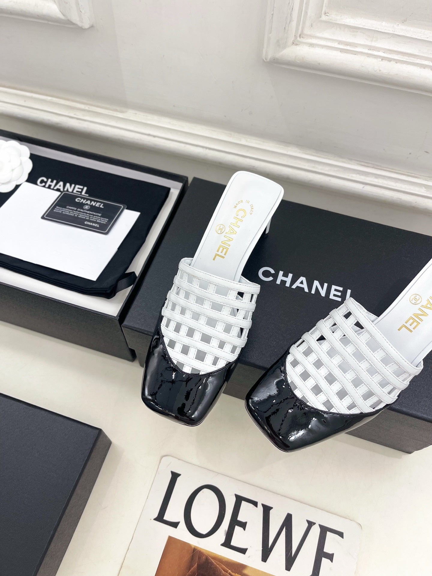 Chanel Women's Woven Openwork Square-toe Mules 6cm C93352 - Euro 35=US 4 - View 6