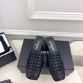 Chanel Women's Woven Openwork Square-toe Mules 6cm C93353 - Euro 35=US 4 - View 1