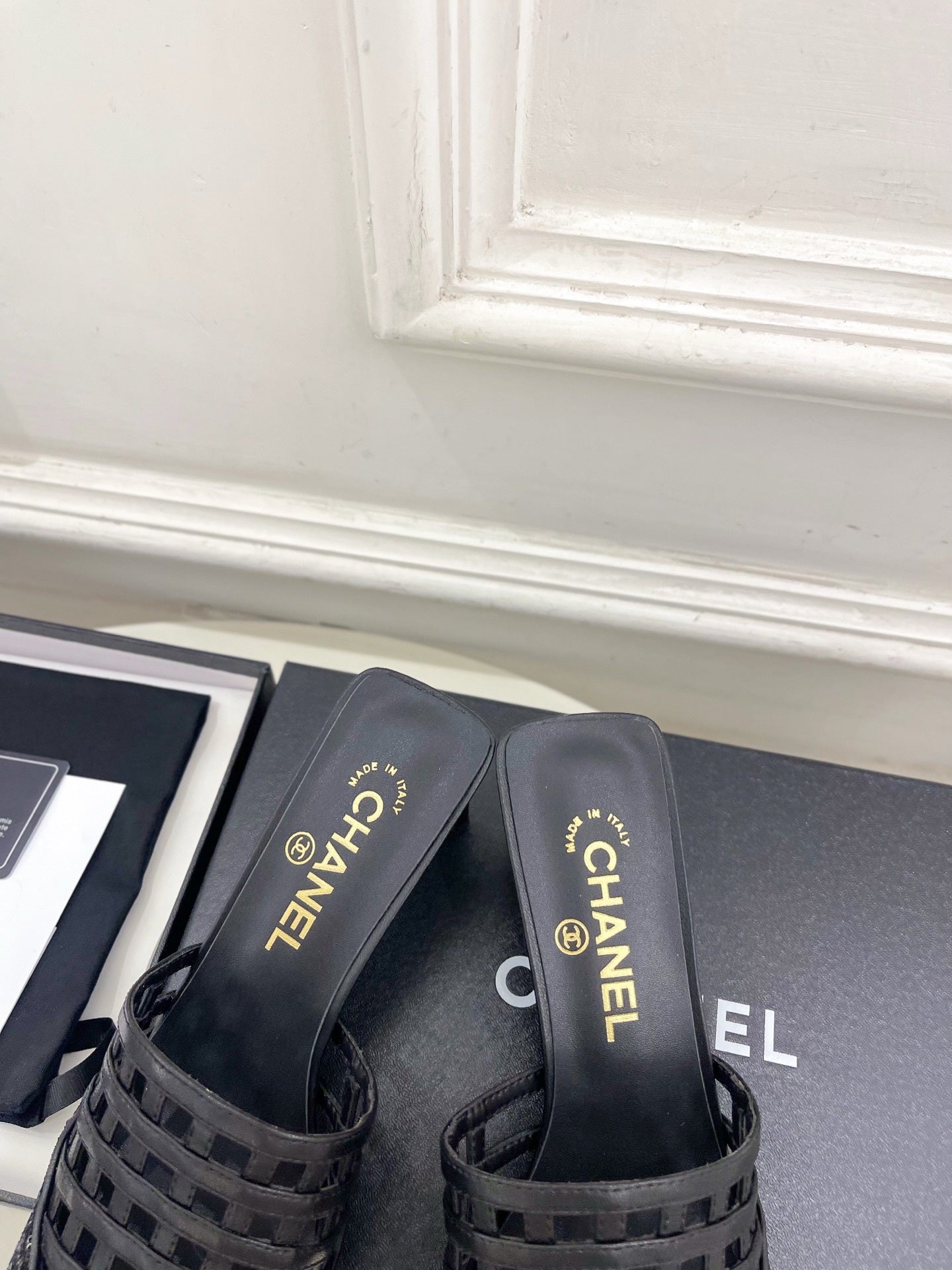 Chanel Women's Woven Openwork Square-toe Mules 6cm C93353 - Euro 35=US 4 - View 7