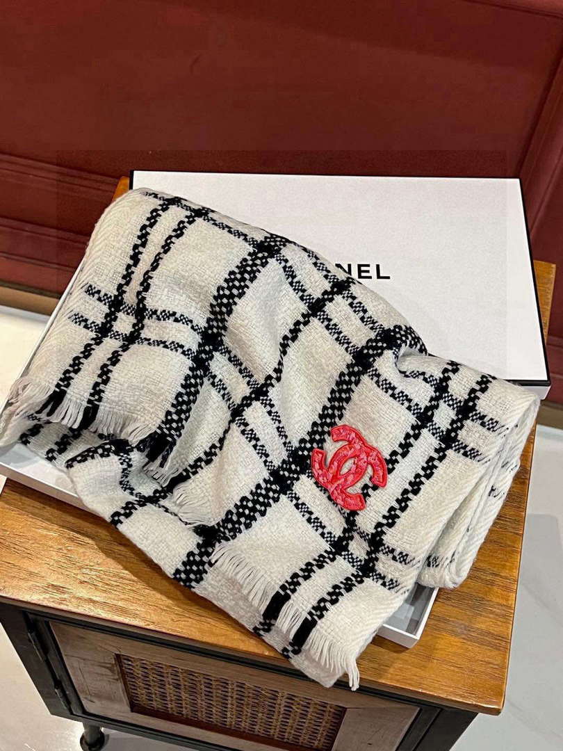 Chanel Woven Cashmere Scarf Designer Scarf C88723 - Default Title - View 10