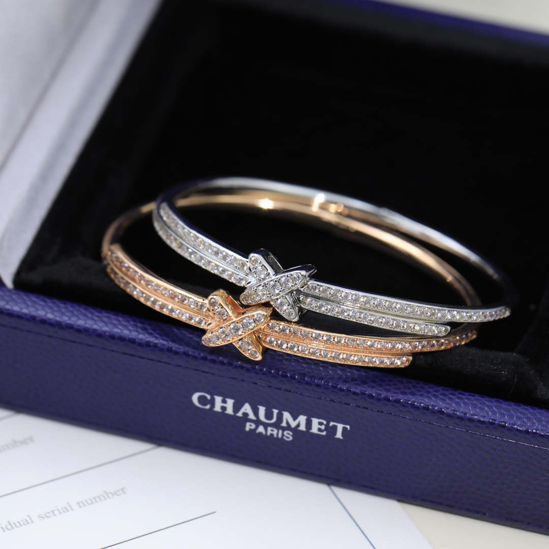 Chaumet 081798 Jeux de Liens Bracelet With Diamonds C083465 - White Gold - View 1