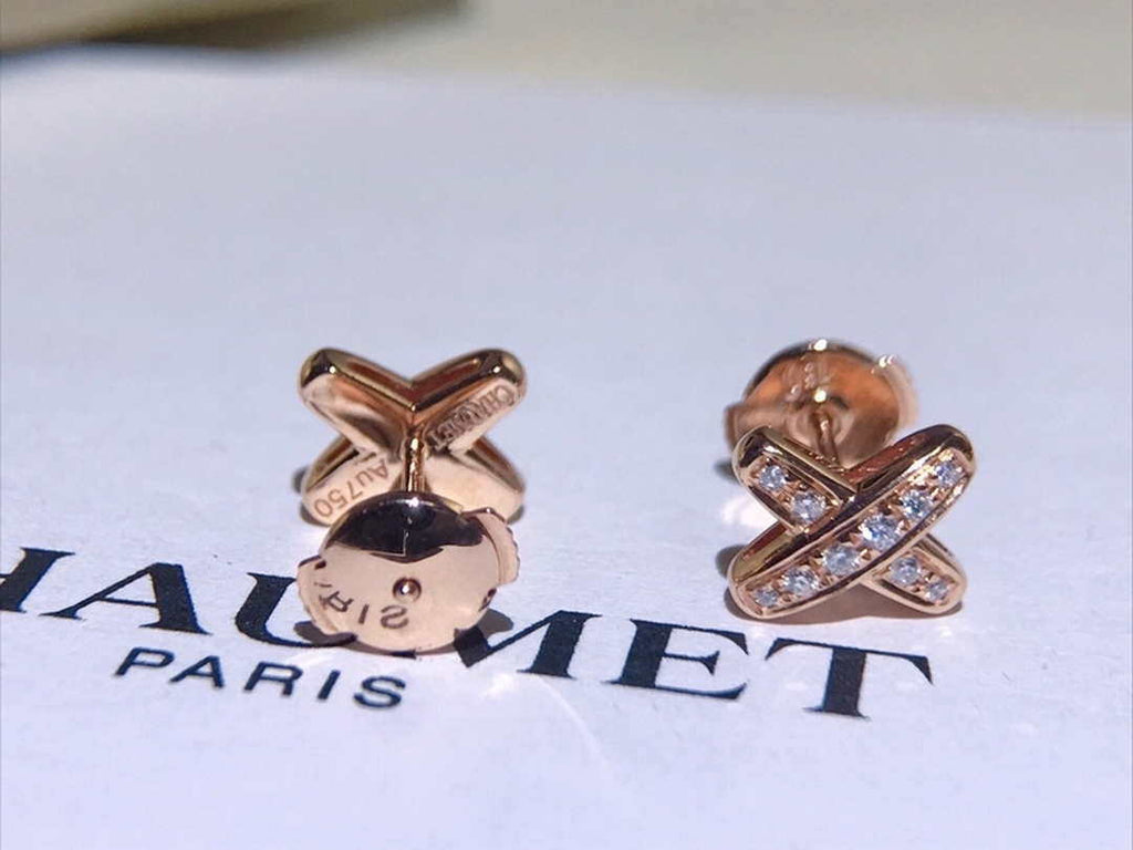 Chaumet 083468 Jeux De Liens Earring Rose Gold Diamonds