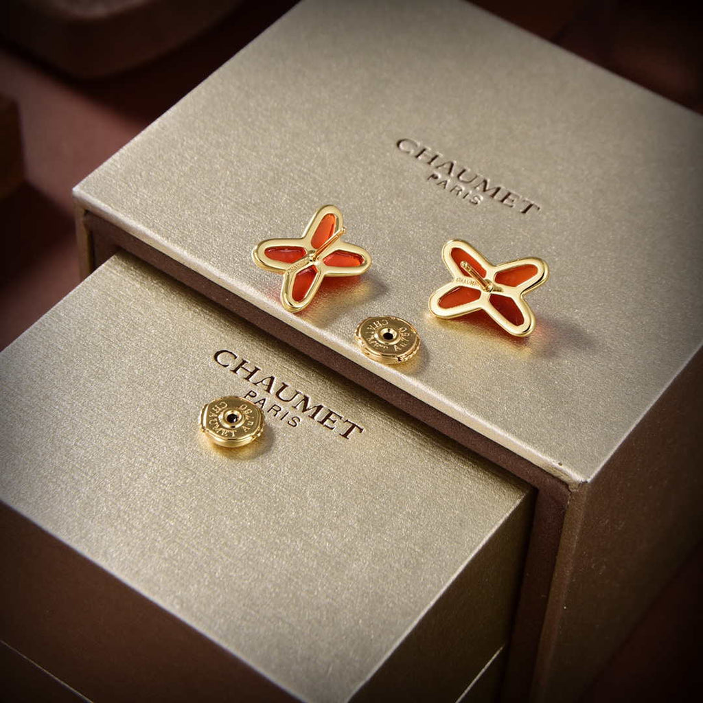 Chaumet 2563CH083469 Rose Gold Earrings Red Mother Of Pearl And Diamonds Liens